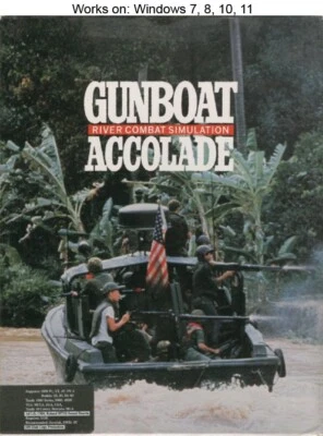 Gunboat: River Combat Simulation PC Game 1990 Accolade Windows 10 11 - Image 1 of 2