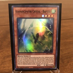 Yugioh Adamancipator Crystal Raptite Super Rare 1st Edition Holo SESL-EN005 NM - Picture 1 of 12