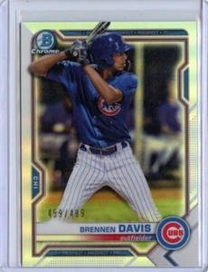 Bowman Chrome Prospects 2021 refractors #BCP173 Brennen Davis serie #459/499 - Imagen 1 de 1
