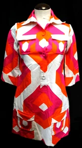 Diane von Furstenberg Retro Mod Go-Go 60s Style Shirt Dress Womens 8 Geometric - Picture 1 of 12