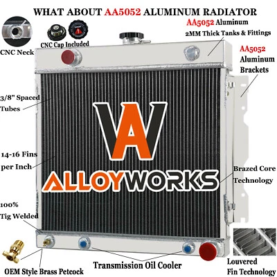 3 ROW RADIATOR For DODGE D / W 100 150 200 PICKUP TRUCK 5.2 5.9L V8 1970-1979 - Image 1 of 4