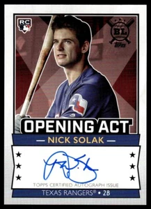 2020 Topps Big League Opening Act Autographs Nick Solak Auto Texas Rangers - Picture 1 of 2