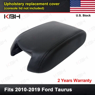 Fits 2010-2019 Ford Taurus Leather Center Console Lid Armrest Cover Trim Black - Image 1 of 4