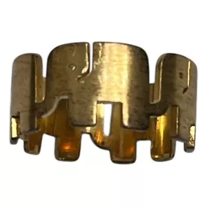 Elephant Band Ring - 24kt Gold Over 925 Sterling Silver With Satin Finish Sz7.25 - Picture 1 of 7