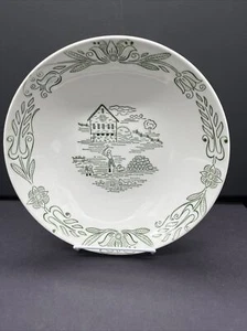 Royal China WAYNE COUNTY 9" Vegetable Bowl 1950's A55 Green Amish Farm MCM Retro - Picture 1 of 12