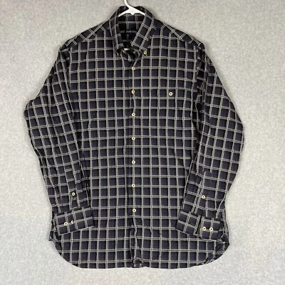 Barry Bricken Shirt Button Down Purple Plaid Long Sleeve Men’s Large Cotton - Image 1 of 4