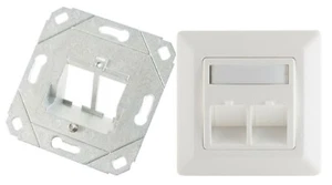 Keystone Dose Anschlussdose für bis zu 2 Keystones LAN USB designfähig reinweiss - Afbeelding 1 van 1