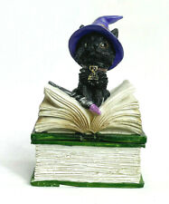 Binx,  kl.  Dosen Hexen Katze auf Büchern Fantasy Figur Höhe 11 cm