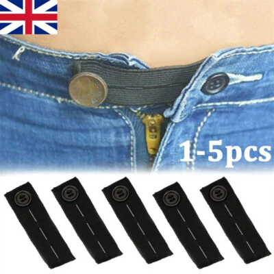 Pants Waist Extender 5 Pack Elastic Waist Extender Waistband Button Maternity - Image 1 of 4
