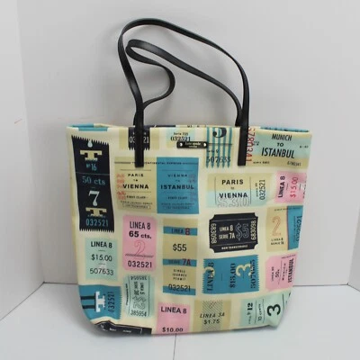Bolso de Mano Kate Spade Train Tickets Bon Shopper con Etiquetas Foto 1 de 4