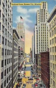 Postal MO: Petticoat Lane, Kansas City, Missouri, publicada 1948, lino - Imagen 1 de 2