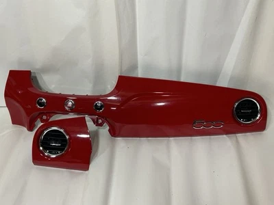Fiat 500C 2012-2017 panel de bisel de moldura de tablero con rejillas de ventilación color rojo tablero de instrumentos OEM 2 piezas Foto 1 de 4