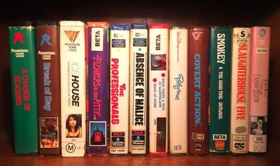 *BETAMAX LOT x12 various ex-rentals Roadshow ShowCase Vestron Warner clamshell* - Image 1 of 4