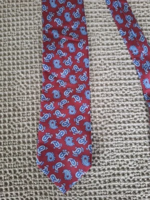 Corbata para hombre Peter Millar 100 % seda vino azul perejil hecha en Italia Foto 1 de 4