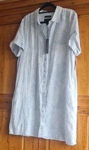 NEW - With Tags  Tahari 100% Linen Shirt Dress Short Sleeves Button-through - Picture 1 of 3