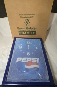 Pepsi Cola Wanduhr 19"x13" blau Hannover Uhren Anfang 2000er Vintage RAR Neu* - Bild 1 von 19