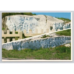 Postal de viaje vintage de Peggy's Cove Nueva Escocia monumento a los pescadores - Imagen 1 de 2