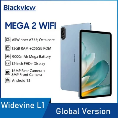 Global Blackview MEGA 2 WIFI Tablet 12'' 2K FHD+ Display 12GB+256GB 9000mAh 16MP - Image 1 of 4