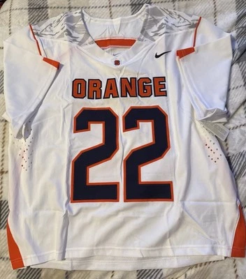Командная футболка Nike Syracuse оранжевая с коротким рукавом лакросс No22 мужская L белая 630504 - Изображение 1 из 4