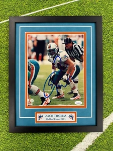 Zach Thomas Signed 8x10 Photo Jsa Auto Custom Framed Miami Dolphins - Picture 1 of 4