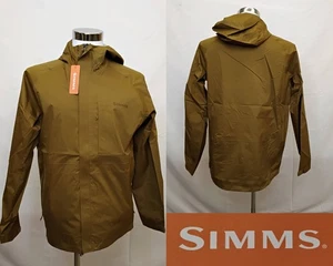 Simms Waypoint Rain Jacket Men's M Bronze Back Brown Hooded Full Zip NWT #J4428 - Picture 1 of 14