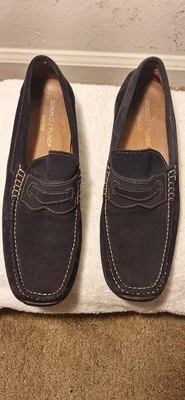 Donald J. Pliner Helene 黑色麂皮绒乐福鞋带黑色宝石,9.5M 码 — 第 1/4 张图片