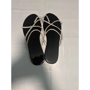 Strass Sandalen Riemchen Slipper Flats Sommerschuhe Größe 42 - Bild 1 von 4
