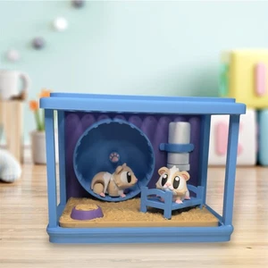 3D-gedruckter Meerschweinchenkäfig Diorama - Miniatur Haustier Lebensraum Set & 4 Meerschweinchen - Bild 1 von 2