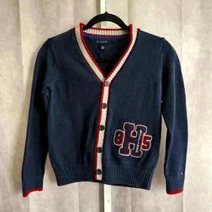 Tommy Hilfiger Blue Button Long Sleeve Sweater Cardigan Medium 8-10 - Picture 1 of 7