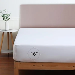 Fitted Sheet Only Extra Deep Pocket 600 Thread Count 100% Luxury Cotton,Thick... - Picture 1 of 6
