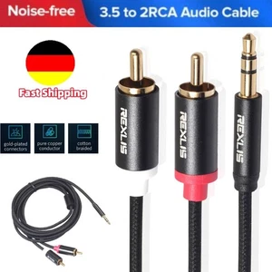 Premium Cinch zu Aux Kabel 3,5mm Klinke Audio 2x Cinch RCA Stecker auf Klinke - Afbeelding 1 van 22