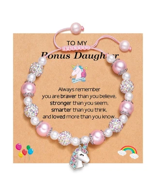 1 Stück Einhorn Perlenarmband, Kinder Mädchen Perlenarmband, verstellbare gefloc - Bild 1 von 4