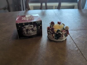 Vintage Kirkland's Candle Holder Circle of Snowmen Christmas Decoration Decor - Picture 1 of 8