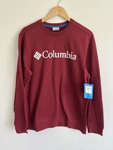 NWT Columbia Mens Crewneck Sweatshirt Pullover Red Medium Hiking Long Sleeve - Picture 1 of 4