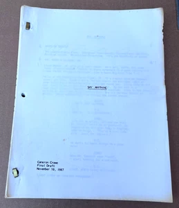 Guión de película vintage 1987 Say Anything de Cameron Crowe borrador final con notas - Imagen 1 de 6
