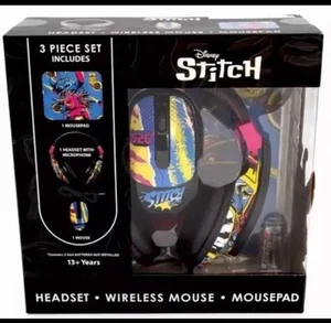 NEW DISNEY LILO & STITCH Headset / Wireless Mouse / Mousepad- NIB - Picture 1 of 5