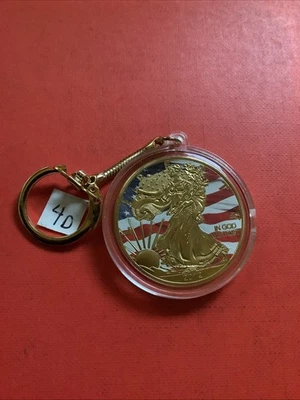 Tribute Junk Drawer 2012 Colored Walking Liberty Token Not Silver Keychain Coin - Image 1 of 4
