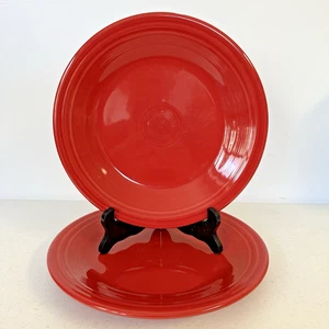 set of 2 Fiesta Homer Laughlin 10.5" Scarlet Dinner Plate Red Fiestaware HLC - Picture 1 of 11