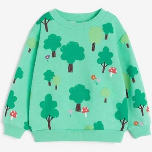 NWT H&M X EVA CHEN Tree Mushroom Print Graphic Crew Neck Sweatshirt 3/4 Years - Picture 1 of 6