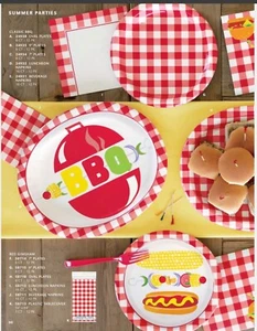 Red Gingham/ BBQ Summer Party Supplies Plates/Forks/Napkins/Tablecovers U CHOOSE - Picture 1 of 21