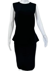 Vestido Christian Dior seda/lana peplum - Imagen 1 de 10