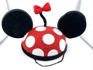Disney Parks Mickey Ohren Minnie Mouse Filz Souvenir Hut rot/weiß One Size - Bild 1 von 5