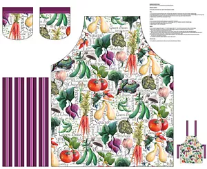 Apron Cut & Sew Project Fabric Blissful Bounty Digital Cotton Blank 35" Panel - Picture 1 of 1
