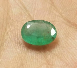 3,15 Ct Smeraldo Naturale Ottima Qualità Top Verde Zambia Taglio Ovale 11x8 M... - Foto 1 di 11