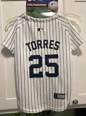 Camiseta deportiva de los Yankees de Nueva York para perro MLB talla GRANDE 20”-25” circunferencia en el pecho Torres #25 con licencia MLB Foto 1 de 4