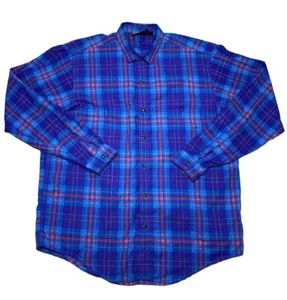 Patagonia Shirt Large Blue Plaid Organic Cotton Flannel Long Sleeve Mens - Picture 1 of 5