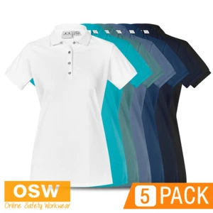 5 x Ladies Stretch Cotton Elevated Classic Work Casual Office City Polo P105LS - Picture 1 of 17