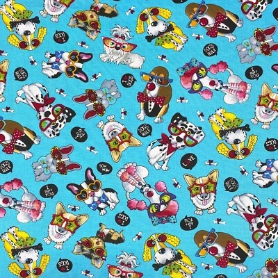 Dog's Rule Timeless Treasures Sewing Quilting Novelty Cotton Fabric 1/2 Yard - image 1 of 3