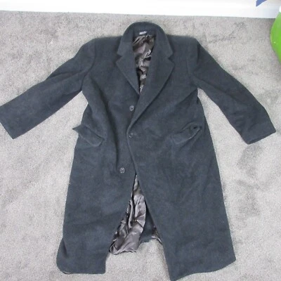 Hammersley Wool  Coat Mens 48 Black  Long Cashmere Button Up - Image 1 of 4