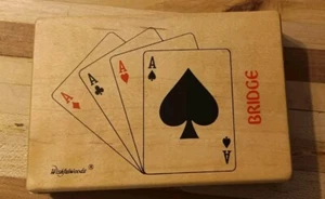 Double Bridge Playing Cards Decks Wooden Box Clown Design - Picture 1 of 7
